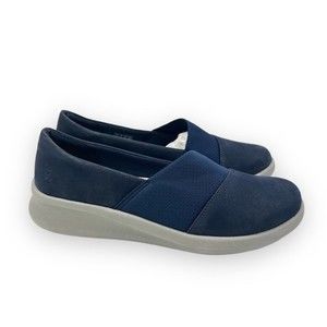 Clarks Womens Size 7 Sillian 2.0‎ Moon Navy Blue Slip On Comfort Loafers Shoes